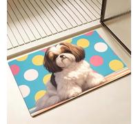 Tapis de Bain Diatomite Antidérapant 30 x 50 cm, Coloré Diatomites Stone Bath Mat, Tapis de Douche Super Absorbant, Lavable, Séchage Rapide, pour Douche, Baignoire, Salle à Réception, Chien D-5439