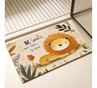 Tapis de Bain Diatomite Antidérapant 40 x 60 cm, animé Diatomites Stone Bath Mat, Tapis de Douche Super Absorbant, Séchage Rapide, pour Douche, Baignoire, Salle à Réception, Salon, Lion D-1868
