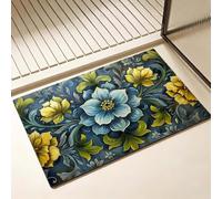 Tapis de Bain Diatomite Antidérapant 40 x 60 cm, Tropique Diatomites Stone Bath Mat, Tapis de Douche Super Absorbant, Lavable, Séchage Rapide, pour Douche, Baignoire, Salle à Réception, Fleur D-3245