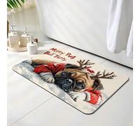 Tapis de Bain Diatomite Antidérapant 50 x 80 cm, Tapis de Douche Super Absorbant, Animal Diatomites Stone Bath Mat, Lavable, Séchage Rapide, pour Douche, Baignoire, Salle à Réception, Chien O-3283