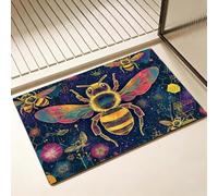 Tapis de Bain Diatomite Antidérapant 70 x 120 cm, Coloré Diatomites Stone Bath Mat, Tapis de Douche Super Absorbant, Lavable, Séchage Rapide, pour Douche, Baignoire, Salle à Réception, Abeille D-495