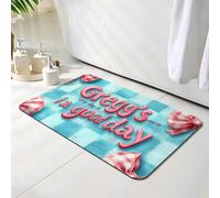 Tapis de Bain Diatomite Antidérapant 70 x 120 cm, Tapis de Douche Super Absorbant, Motif à carreaux Diatomites Stone Bath Mat, Lavable, Séchage Rapide, pour Douche, Salle à Réception, Arc O-3465