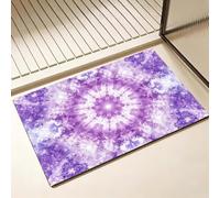Tapis de Bain Diatomite Antidérapant 70 x 120 cm, Violet Diatomites Stone Bath Mat, Tapis de Douche Super Absorbant, Lavable, Séchage Rapide, pour Douche, Baignoire, Salle à Réception, Mandala D-1062