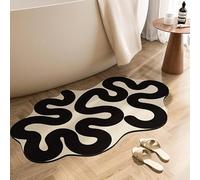 Tapis De Bain Diatomite Noir Beige Tapis De Douche Antidérapant,Tapis Salle De Bain Absorbant,Tapis De Douche Séchage Rapide,Stone Bath Mat,Doux Microfibre Tapis Bain