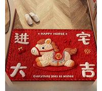 Tapis de Bain Diatomite pour cheval Dessin 40x60cm Antidérapant(A:16*24in) | Motif pour cheval festif, design cartoon joyeux, décoration maison unique, couleur vibrante, pour idéal fête
