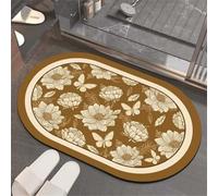 Tapis de Bain Diatomite Séchage Rapide, Grande Tapis de Douche Antidérapant 120x170cm Super Absorbant Bath Mat Doux Microfibre Lavable Rug pour Cuisine, Douche, Baignoire, Décoration WC Daisy 3-291