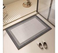 Tapis de Bain Diatomite Séchage Rapide, Grande Tapis de Douche Antidérapant 120x170cm Super Absorbant Bath Mat Doux Microfibre Lavable Rug pour Cuisine, Douche, Baignoire, Décoration WC Classic 3-747
