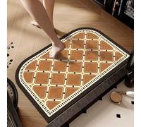 Tapis de Bain Diatomite Séchage Rapide, Petit Tapis de Douche Antidérapant 40x60cm Super Absorbant Bath Mat Doux Microfibre Lavable Rug pour Cuisine, Douche, Baignoire, Décoration WC Coffee 3-577