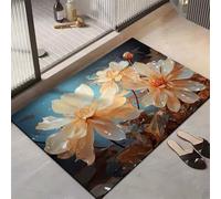 Tapis de Bain Diatomite Séchage Rapide, Petit Tapis de Douche Antidérapant 40x60cm Super Absorbant Bath Mat Doux Microfibre Lavable Rug pour Cuisine, Douche, Baignoire, Décoration WC Natural 3-149