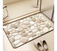 Tapis de Bain Diatomite Séchage Rapide, Petit Tapis de Douche Antidérapant 40x60cm Super Absorbant Bath Mat Doux Microfibre Lavable Rug pour Cuisine, Douche, Baignoire, Décoration WC Montagne 3-25