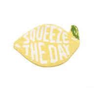 Tapis de bain doux avec envers antidérapant pour un placement stable dans les salles de bains - Lavable en machine - Microfibre ultra absorbante - Motif feuilles jaunes