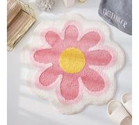 Tapis de Bain Doux et Antidérapant - Haute Hygroscopicité - Pour Salle de Bain, Cuisine, Salon, Toilettes - 60 x 60 cm (Rose)