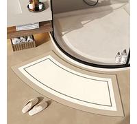 Tapis de bain doux incurvé pour douche ronde, tapis de salle de bain antidérapant à séchage rapide, tapis rond absorbant l'eau pour cabine de douche quadrant
