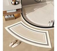 Tapis de bain doux incurvé pour douche ronde, tapis de salle de bain antidérapant à séchage rapide, tapis rond absorbant l'eau pour cabine de douche quadrant