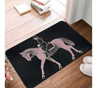 Tapis De Bain Dressage Cavalier De Dressage Cheval 40X60Cm Tapis Interieur Décoratif Lavable Paillasson Intérieur pour Couloirs Cuisine Porte D'Entrée