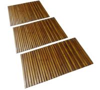 Tapis de bain en acacia 3 pcs