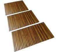 Tapis de bain en acacia 3 pcs Marron G