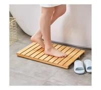 Tapis de bain en bois de Nanmu massif, imperméable et antidérapant, for douche et spa | Usage intérieur et extérieur | Entretien facile(Natural,W60xL70cm/W24xL28in)