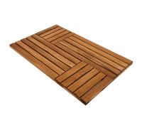 Tapis de bain en bois de teck Utoplike 31,8 x 20 pouces Grand tapis de douche en bois pour