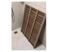 Tapis de Bain en Bois, Grand Tapis de Bain en Teck pour Salle de Bain et Douche, Plateforme de Douche en Bois Robuste, 68,5 x 76,2 cm, Design carré et rectangulaire, idéal pour Une utilisati