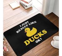 Tapis de Bain en Caoutchouc avec Motif Canard J'aime Vraiment Les Canards Cadeau Amusant paillasson en Flanelle Tapis d'entrée décoration d'intérieur