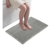 Tapis de bain en chenille - Tapis de bain absorbant qui ne glisse pas - Tapis super absorbant pour salle de bain - Super absorbant - Pour salle de bain - Lavable en machine - Séchage rapide