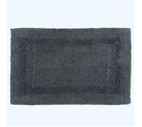 HOMESCAPES Tapis de Bain de Luxe 1600 g/m² Extra Doux 100% Coton réversible, antidérapant, Lavable, Super Absorbant, séchage Rapide, 50 x 80 cm Gris
