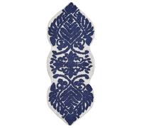 Beliani Tapis de Bain en Coton Forme Irrégulière à Motifs Décoratifs 150 x 60 cm Bleu Canbar