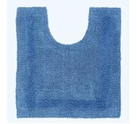 HOMESCAPES Tapis Contour WC en Coton, Tapis WC et lavabo 50x55 cm, Tapis de Bain Bleu Cobalt