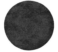Tapis de Bain en Couleurs diverses | certifié Oeko-Tex 100 et Lavable | diamètre 95 cm - Poil très Doux | Forme Ronde- Gris foncé