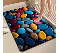 Tapis de bain en diatomite profilé 3D pour douche, baignoire ou salle de bain, absorbe l'eau efficacement et offre une stabilité antidérapante (40 x 60 cm 5)