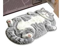 Tapis de bain en forme de chat Tapis de zone pour chambre en faux cachemire | Paillasson En Forme Animale Habitants locataires bureau dortoir appartement salon chambre bureau cuisine bua UN