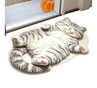 Tapis de bain en forme de chat Tapis de zone pour chambre en faux cachemire | Paillasson En Forme Animale Habitants locataires bureau dortoir appartement salon chambre bureau cuisine bua B