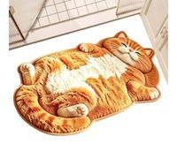 Tapis de bain en forme de chat Tapis de zone pour chambre en faux cachemire | Paillasson En Forme Animale Habitants locataires bureau dortoir appartement salon chambre bureau cuisine bua D
