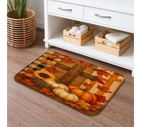 Tapis de bain en forme de croix de récolte d'automne - Tapis de douche décoratif antidérapant en mousse à mémoire de forme pour salle de bain et toilettes - 50,8 x 81,3 cm
