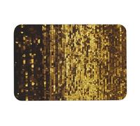 Tapis de bain en forme de diatomée à paillettes dorées qui absorbe l'humidité et la saleté, paillasson avec dos en caoutchouc antidérapant, tapis de sol adapté sous la porte, pour salle de bain