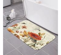 Tapis de bain en forme de libellule pastorale - Tapis de douche super absorbant en terre de diatomées - Séchage rapide - Tapis de sol antidérapant à profil bas - Tapis de salle de bain pour douche e