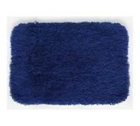 Tapis de bain en microfibre antidérapant rectangulaire bleu foncé L.90 x l.60 cm Highland