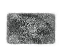 Tapis de bain en microfibre antidérapant rectangulaire gris L.80 x l.50 cm Fino