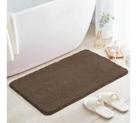 Tapis de bain en microfibre extra douce, très absorbant, antidérapant, lavable en machine, pour salle de bain, maison, cuisine, porte pour animaux domestiques (café foncé, 150 x 100 cm)