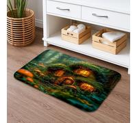 Tapis de bain en mousse à mémoire de forme de conte de fées, motif champignon de forêt enchantée, absorbant, antidérapant, lavable en mousse à mémoire de forme pour décoration d'intérieur, 40,6 x 61