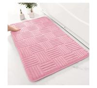 Tapis de Bain en Mousse à mémoire de Forme Tapis de sol épais absorbant à rayures, couleur unie, pour salle de bain, chambre à coucher, confortable, en velours de coton, antidérapant, tapis d'entrée(P
