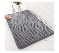 Tapis de Bain en Mousse à mémoire de Forme Tapis de sol épais absorbant à rayures, couleur unie, pour salle de bain, chambre à coucher, confortable, en velours de coton, antidérapant, tapis d'entrée(D