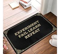 Tapis de bain en peluche | Expérimentez. Échouez. Apprenez. Recommencez - Sous l'évier de la cuisine, antidérapant et doux - Tapis de porte « Home Sweet Home », décoration de salle de bain girly (4