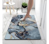 Tapis de Bain en Pierre de Diatomite Antidérapant Anti-Moisissure - Sèche Rapide, Douche Extérieure, Marbre Or, Très Absorbant en Caoutchouc