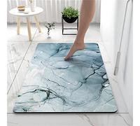 Tapis de Bain en Pierre de Diatomite Antidérapant Anti-Moisissure - Sèche Rapide, Douche Extérieure, Marbre Or, Très Absorbant en Caoutchouc