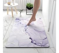 Tapis de Bain en Pierre de Diatomite Antidérapant Anti-Moisissure - Sèche Rapide, Douche Extérieure, Marbre Or, Caoutchouc Très Absorbant