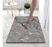 Tapis de Bain en Pierre de Diatomite Antidérapant Anti-Moisissure - Sèche Rapide, Douche Extérieure, Marbre Or, Très Absorbant en Caoutchouc