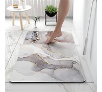 Tapis de Bain en Pierre de Diatomite Antidérapant Anti-Moisissure - Sèche Rapide, Douche Extérieure, Marbre Or, Très Absorbant en Caoutchouc