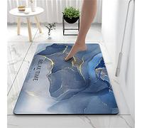 Tapis de Bain en Pierre de Diatomite Antidérapant Anti-Moisissure - Sèche Rapide, Douche Extérieure, Marbre Or, Très Absorbant en Caoutchouc